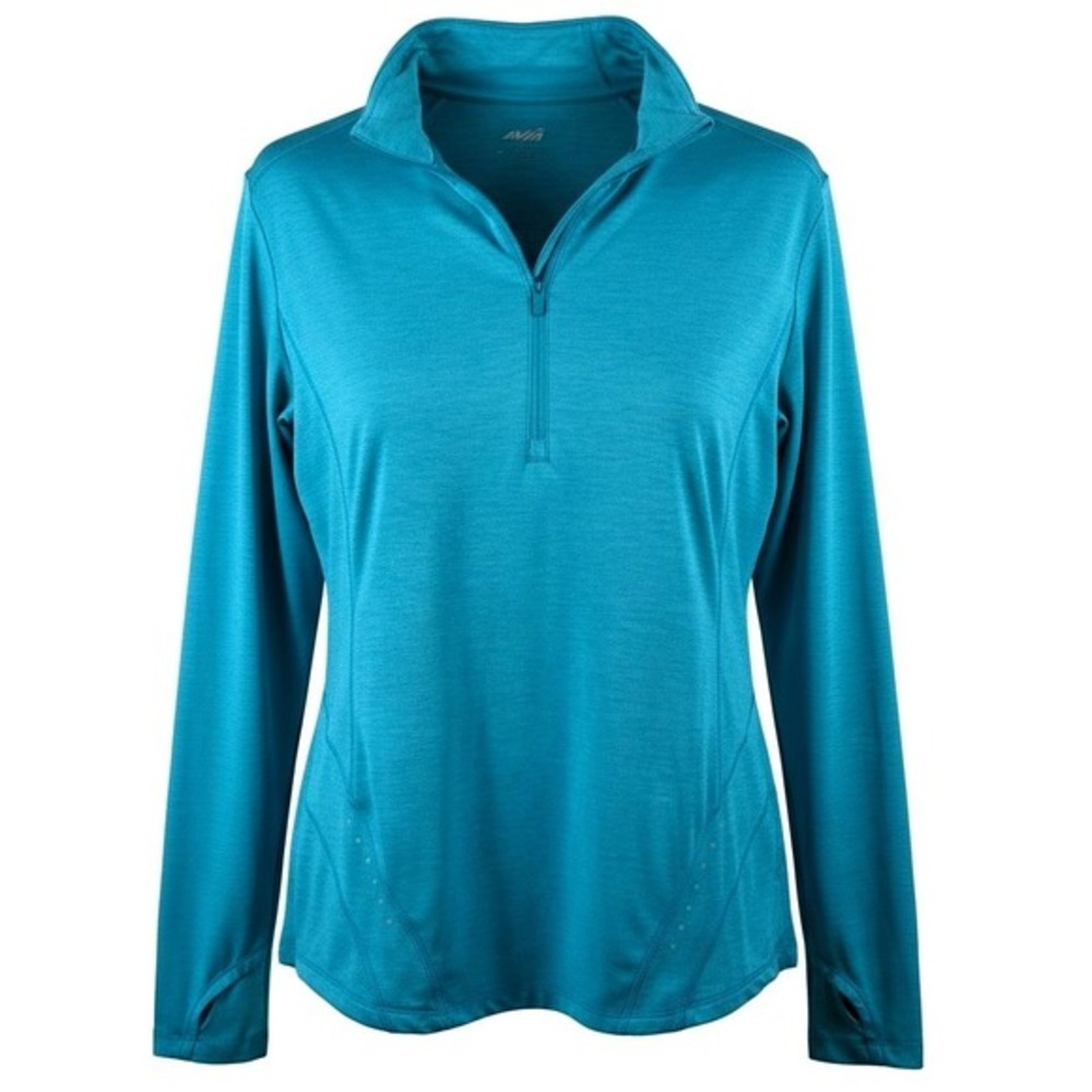 Avia 1/4 Zip Pullover Space Dye Thumbhole Teal‎ XL Gorpcore Y2K Streetwear Exc